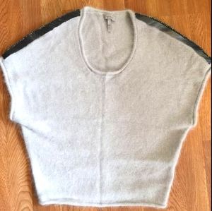 Yoyo Yeung Angora Beaded Sleeve Sweater, Gray, XS